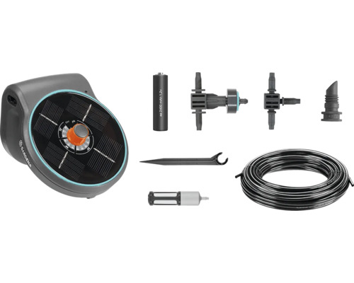 Gardena Solar irrigatieset met irrigatiecomputer, batterij, verbindingsstukken en slang