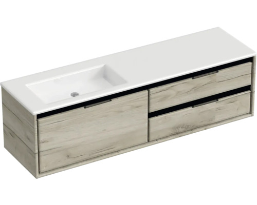 Wastafelonderkast met laden en wastafel