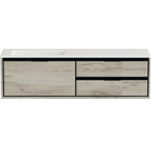 Wastafelonderkast met laden en houten decor