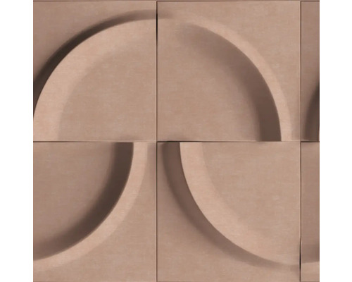 MARBURG Vliesbehang 34467 Shades 3D steenoptiek bruin Decoratieve wandpanelen met cirkeldesign