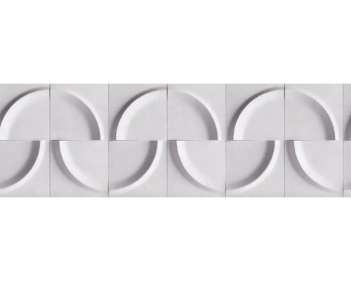MARBURG Behangrand vlies 34468 Shades 3D-optiek 500x17 cm Witte 3D-wandtegels met halfrond reliëf