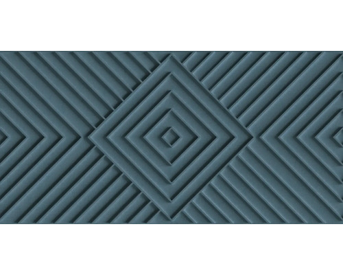 MARBURG Vliesbehang 34480 Shades 3D grafisch blauw Decoratieve plaat met geometrisch ruitpatroon