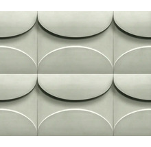 Close-up van gestructureerde wandpanelen met halvemaanpatroon
