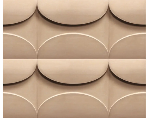 MARBURG Vliesbehang 34490 Shades 3D steenoptiek beige Vierkante wandtegels met halfrond patroon voor wanddecoratie