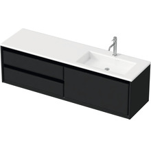 SANOX Badkamermeubelset rechts Loft met wastafel mat met kraangat 160,5 cm zwart mat