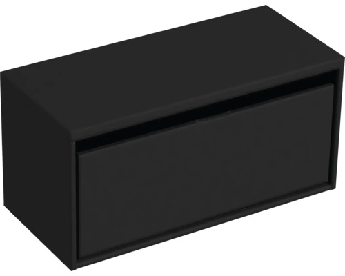 SANOX Badkamermeubelset Loft met wastafelblad 48,6x100,2x45 cm zwart mat Zwarte wastafelonderkast met één lade