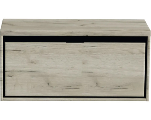 SANOX Badkamermeubelset Loft met wastafelblad 48,6x100,2x45 cm craft oak Schoenenkast met één klep en houten structuur
