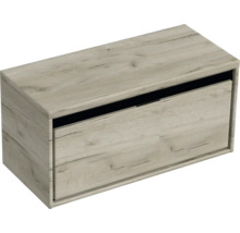 Houtkleurige wastafelonderkast met lade
