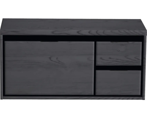 SANOX Badkamermeubelset Loft met wastafelblad 48,6x100,2x45 cm black oak Hangende wastafelonderkast met een deur en twee laden