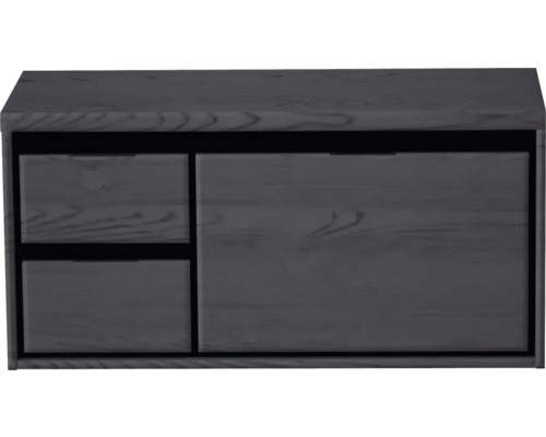 SANOX Badkamermeubelset Loft met wastafelblad 48,6x100,2x45 cm black oak Houten onderkast met lades en deur voor de badkamer