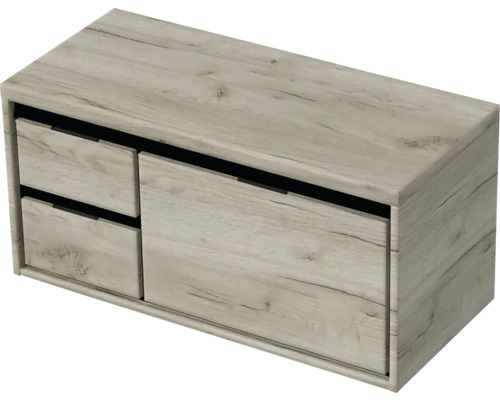 Wastafelonderkast met twee laden in houtdesign