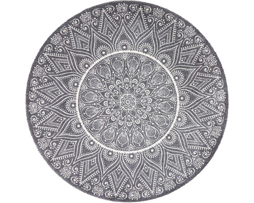 MD ENTREE Schoonloopmat Universal Mandala grijs rond ø 100 cm