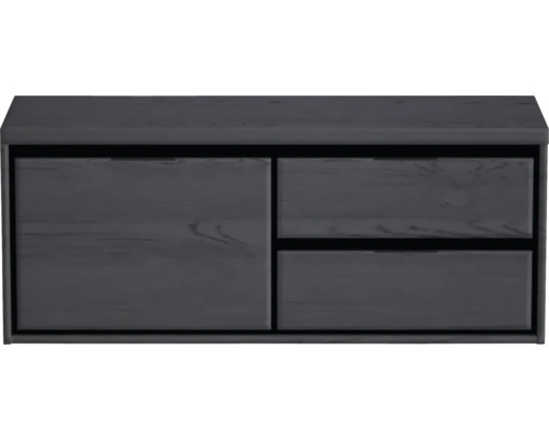SANOX Badkamermeubelset Loft met wastafelblad 48,6x120,2x45 cm black oak Onderkast met één deur en twee laden