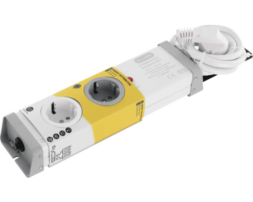 Q-LINK Stekkerdoos wasmachine/droger 2-voudig RA 150 cm wit-grijs Q-LINK Stekkerdoos wasmachine/droger 2-voudig RA 150 cm wit-grijs