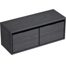 Hangende wastafelonderkast met twee houten laden