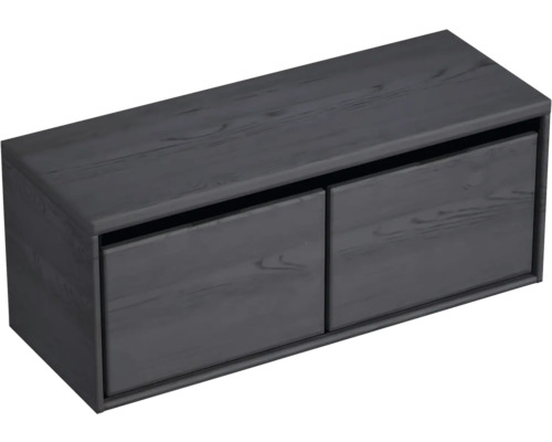 SANOX Badkamermeubelset Loft met wastafelblad 48,6x120,2x45 cm black oak Hangende wastafelonderkast met twee houten laden