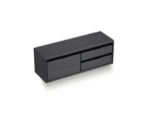 SANOX Badkamermeubelset Loft met wastafelblad 48,6x140,2x45 cm black oak Hangende wastafelonderkast met twee laden