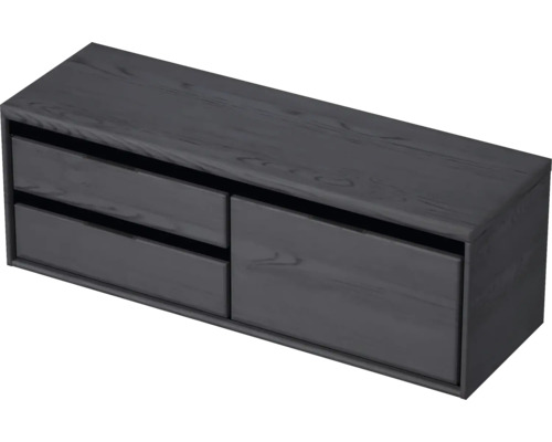 SANOX Badkamermeubelset Loft met wastafelblad 48,6x140,2x45 cm black oak Onderkast voor wastafel met twee lades en een deur