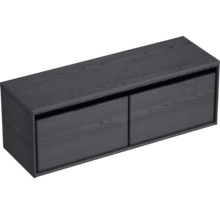 Hangende houten kast met twee laden