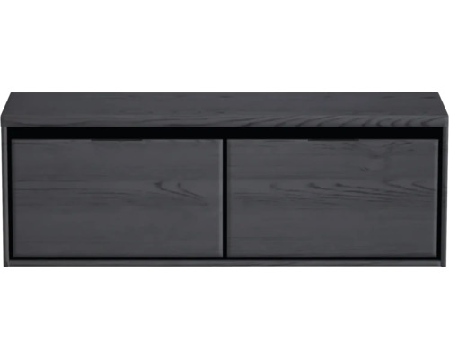 SANOX Badkamermeubelset Loft met wastafelblad 48,6x140,2x45 cm black oak Wandhangende badkamerkast met twee laden