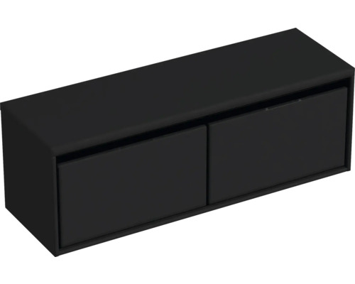 SANOX Badkamermeubelset Loft met wastafelblad 48,6x140,2x45 cm zwart mat Hangende wastafelonderkast met twee lades