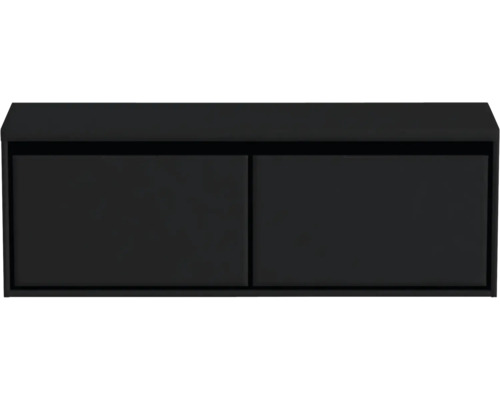 Zwarte wastafelonderkast met twee deuren