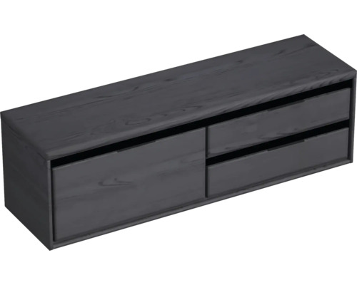 SANOX Badkamermeubelset Loft met wastafelblad 48,6x160,2x45 cm black oak Hangende wastafelonderkast met twee houten laden