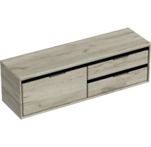 Hangende wastafelonderkast met twee laden in houtlook