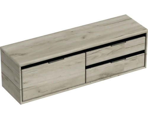 SANOX Badkamermeubelset Loft met wastafelblad 48,6x160,2x45 cm craft oak Hangende wastafelonderkast met twee laden in houtlook