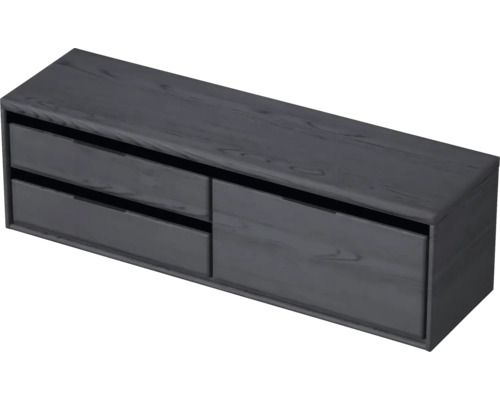 SANOX Badkamermeubelset Loft met wastafelblad 48,6x160,2x45 cm black oak Grijze onderkast met twee laden en een deur