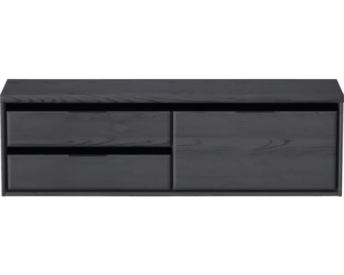 Hangende wastafelonderkast met twee laden en een deur