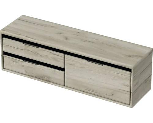 SANOX Badkamermeubelset Loft met wastafelblad 48,6x160,2x45 cm craft oak Hangende wastafelonderkast met drie lades in houtlook