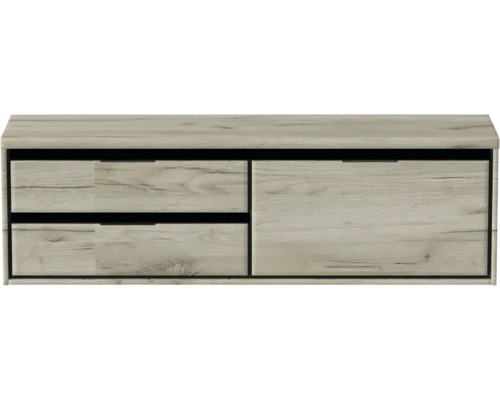 Hangende wastafelonderkast met lades en deur