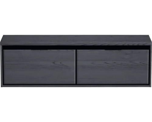 Hangende wastafelonderkast van hout met twee lades