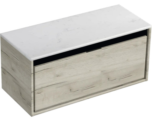 Wastafelonderkast met lade en marmeren blad