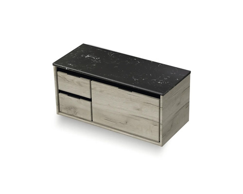 Wastafelonderkast met laden en opbergplank