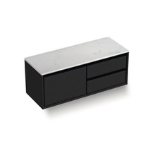 SANOX Badkamermeubelset Loft met wastafelblad 47x121x46 cm zwart mat