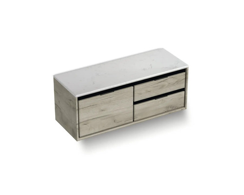 Wastafelonderkast met vier lades en een marmerlook blad