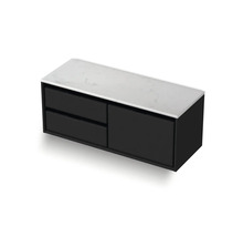 SANOX Badkamermeubelset Loft met wastafelblad 47x121x46 cm zwart mat