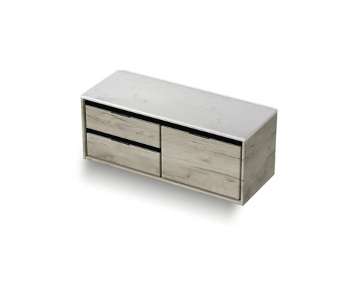 Wastafelonderkast met laden en opbergplank