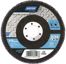 Norton Saint Gobain Expert lamellenschijf, 115 mm diameter, korrel 60, geschikt voor metaal en roestvrij staal