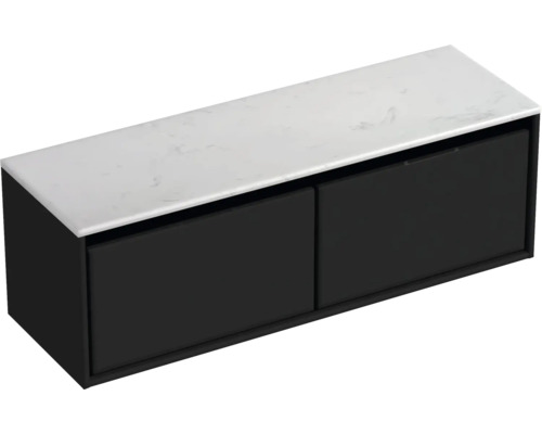 Wastafelonderkast met twee laden en een wastafelblad