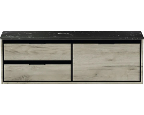 Wastafelonderkast met twee laden en opbergruimte