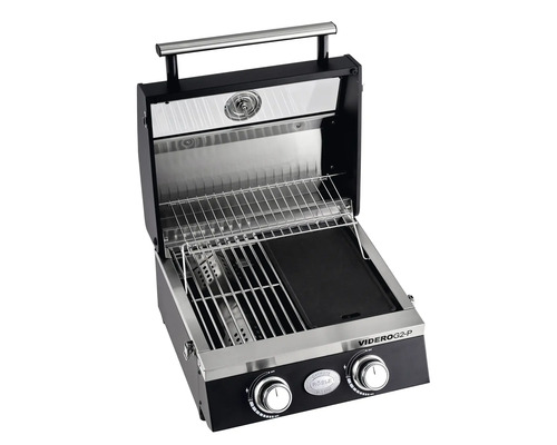 Open gasbarbecue met grillrooster en grillplaat