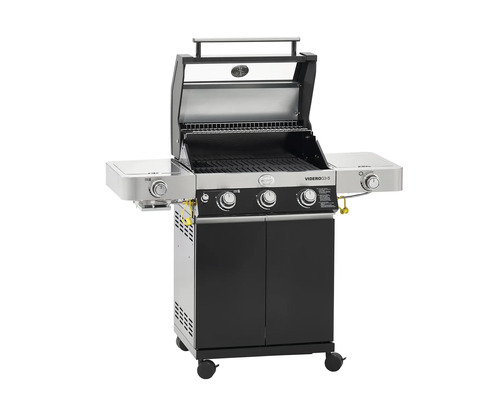 Gasbarbecue met drie branders en twee bijzettafels