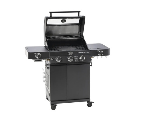 Gasbarbecue met drie branders, zijbranders en onderkast