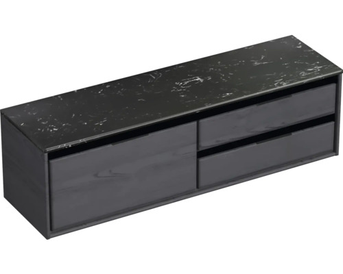 Wastafelonderkast met twee lades en stenen blad