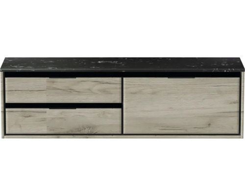 Wastafelonderkast met twee lades en opbergruimte