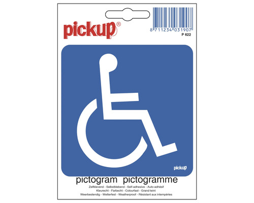 PICKUP Sticker toegankelijk voor een rolstoel 10x15 cm