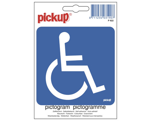 PICKUP Sticker toegankelijk voor een rolstoel 10x15 cm PICKUP Sticker toegankelijk voor een rolstoel 10x15 cm